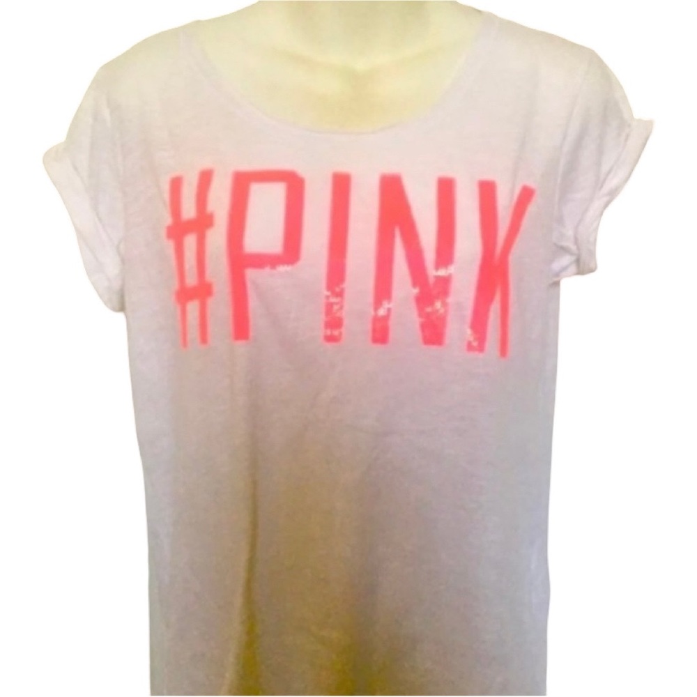 NWOT VS PINK Bling Campus Hashtag Tee